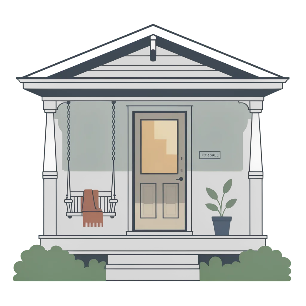 Foreclosure — porch with open door