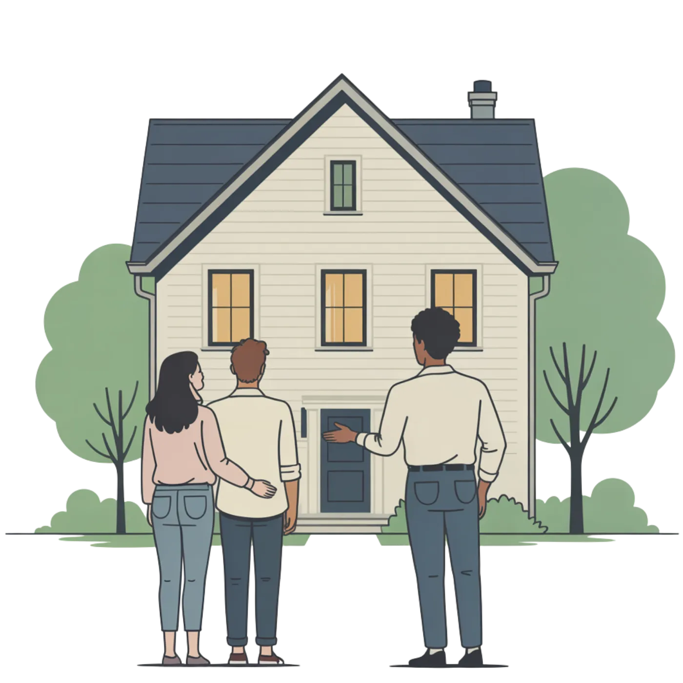 Process — a couple viewing a home with a Birch rep
